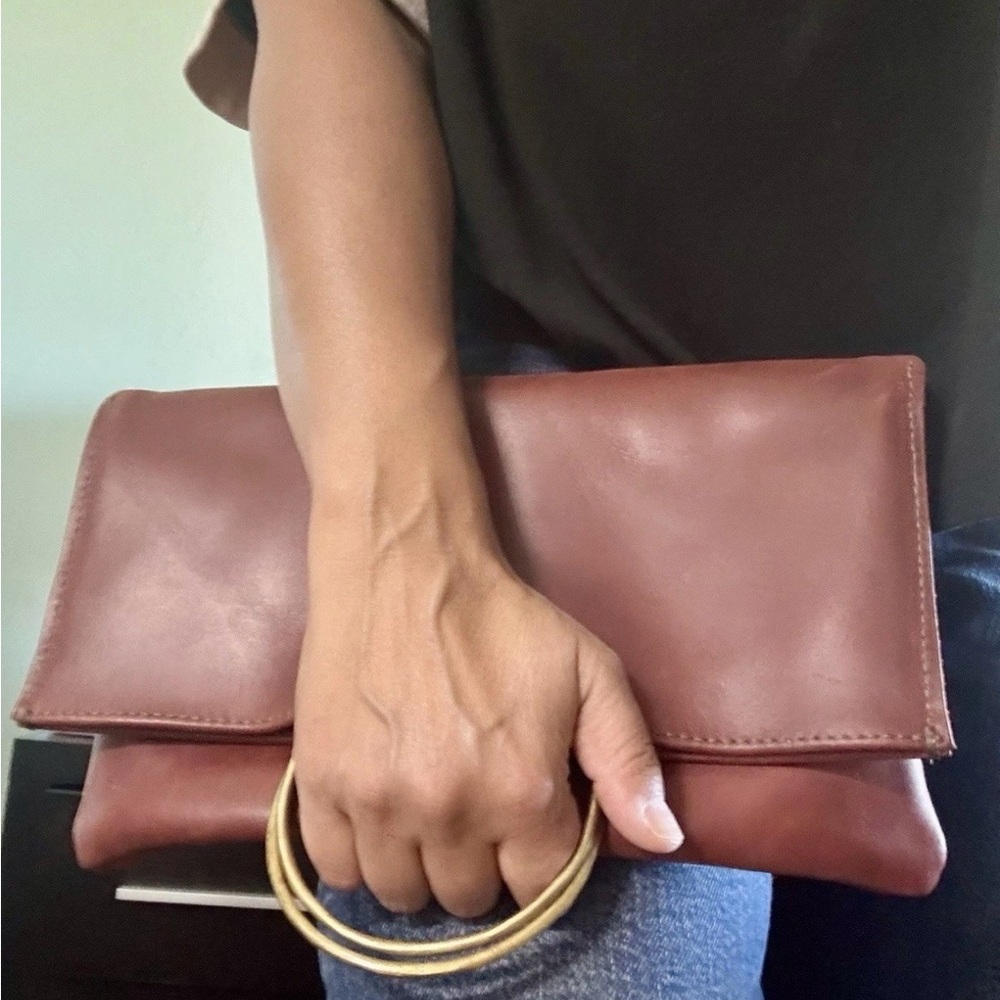 Parker Clay - Nyala Foldover Clutch with Ring Handles